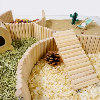 Площадка для игр с игрушечной лестницей для домашних животных, игрушка-мостик для маленьких животных, износостойкие игрушки для жевания, маленький мостик для домашних животных для золотой медвежьей крысы
