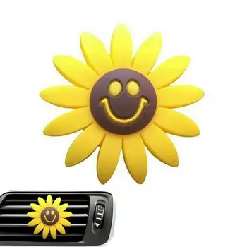 Автомобильные вентиляционные зажимы Sunflower, вентиляционный зажим Sunflower с отделением для ароматической карты, вентиляционный зажим Sunflower, автомобильные аксессуары Sunflower, украшения