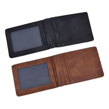 RFID Мужской кожаный Тонкий двойной зажим для денег Бумажник Передний карман Держатель кредитной карты