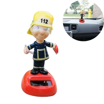 для креативного покачивания головой Игрушечный Солнечный пожарный для домашнего декора автомобиля