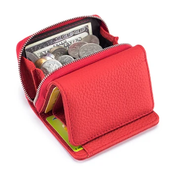 Женский короткий кошелек с RFID-блокировкой, Многоцелевые кошельки на молнии, кошельки для монет, кошелек-органайзер для карт с несколькими позициями для карт