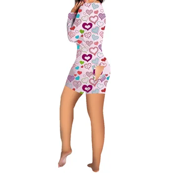 Милое женское боди с мультяшным цветочным принтом, пижамы, ползунки, домашняя одежда, сексуальный комбинезон для девочек-подростков, ночная рубашка для взрослых.