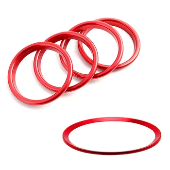 Высококачественный красный сплав, вентиляционное отверстие в салоне автомобиля, руль, кольцо с логотипом, накладка для A3 S3, высококачественный материал