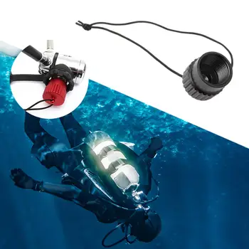 Клапан бака регулятора погружения для подводного плавания с резьбой, пылезащитная заглушка, прикрепленная к аксессуарам для подводного плавания с веревкой для регулятора 1-й ступени Din