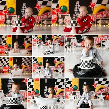 Фоны для скоростных гонок Little Racer Kids Реквизит для фотосессии для детей, взрослых, беременных, декоры для фотосессий, фоны для тортов
