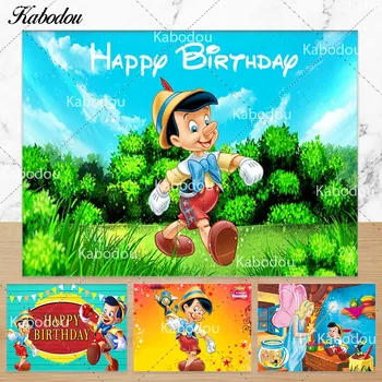 Disney Pinocchio Photo Background Обложка для детской фотосъемки с Днем Рождения На Заказ Декоративный Фон Реквизит