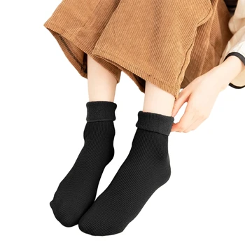 Зимние пушистые носки для женщин, повседневные зимние теплые мягкие уютные носки, носки-тапочки