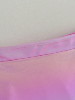 Розовая юбка трапециевидной формы с потертым подолом из искусственной кожи для девочек и эластичным поясом - модная мини-юбка для уличной одежды в стиле Вестерн-ковбойша