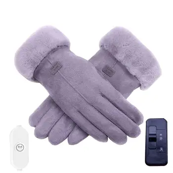 Перчатки с USB-подогревом, зимние принадлежности для сенсорного экрана, эргономичные мягкие теплые электрические уличные перчатки для езды на велосипеде, пешего туризма, катания на лыжах