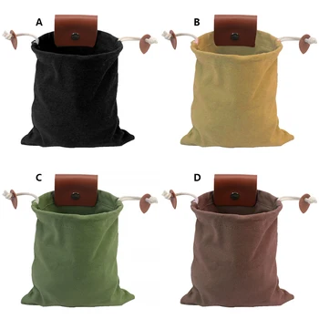 Сумка для фуражировки из искусственной кожи с завязками для сбора грибов, сумка для рукоделия для кемпинга