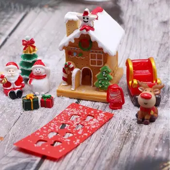 Рождественские Подарочные фигурки, миниатюрный Санта-Клаус, Снеговик, мини-пейзаж, украшение для домашней вечеринки 2023, Рождественская вечеринка 2024, Новый год