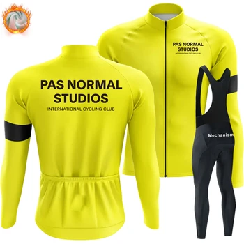 Велосипедная форма PNS, мужская одежда, комплект одежды из джерси 2024, Зимняя Термо-флисовая спортивная блузка, Велосипедный мужской нагрудник, мужской костюм Mtb