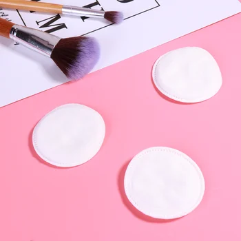 100шт Нетканых трехслойных тканевых прокладок для снятия макияжа, жидкость для снятия лака, круглые ватные диски для лица (белые)