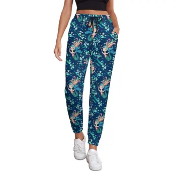 Весенние спортивные штаны с цветочным принтом Kawaii, женские уличные брюки с рисунком, Большой размер 2XL