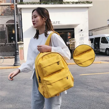 2021 Новый Корейский уличный рюкзак большой емкости для мальчиков и девочек, однотонная школьная сумка, женская одежда, студенческий рюкзак из ткани Оксфорд