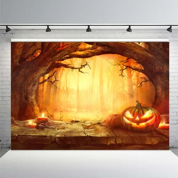 Фоны для фотосъемки MEHOFOTO, фоны для Хэллоуина, фон для фотосъемки в лесу ужасов с тыквой для детской фотостудии