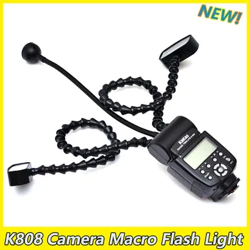 Вспышка для камеры K808 Macro Light Гибкая светодиодная вспышка для макросъемки с двойной вспышкой Универсальная вспышка для зеркальных фотокамер Sony Nikon Canon