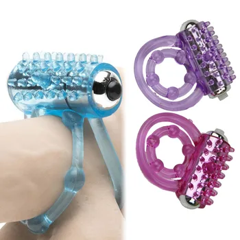 Двойные кольца для пениса Вибраторы Задерживают преждевременную эякуляцию, вибратор для пениса, кольцо для члена, клитор, стимулирующая секс-игрушка длительного действия для мужчин