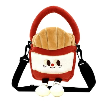 Сумка для девочки с картошкой фри, милая сумка для телефона, японская плюшевая сумка через плечо