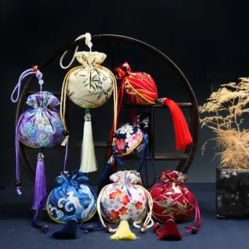 Сумка для благословения Журавля с красной короной, детская сумка для волос Lanugo, саше для переноски, карман из ткани Хан, сумка в китайском стиле, сумка для хранения ювелирных изделий