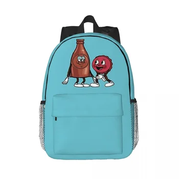 Рюкзаки с бутылками и крышками, подростковая сумка для книг, повседневные школьные сумки для студентов, рюкзак для ноутбука, сумка через плечо большой емкости