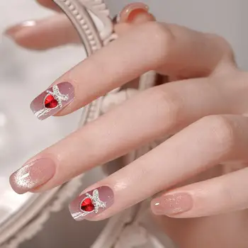 Искусственные украшения для ногтей 3d стразы для дизайна ногтей, подвески для чехла для телефона, ювелирное украшение, сердечко для женщин, ожерелье