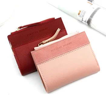Новый модный, персонализированный, универсальный, простой женский кошелек, короткая сумочка, маленький кошелек из комбинированной кожи с тиснением в 20% складок.