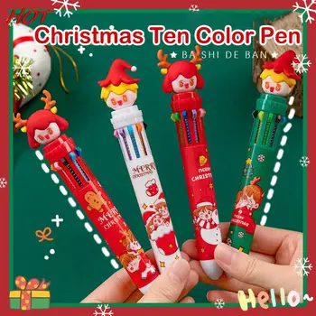Гелевая ручка в виде Рождественской елки 10 цветов, милая шариковая ручка Kawaii, разноцветная ручка для детей, школьные письменные принадлежности, канцелярские принадлежности для офиса