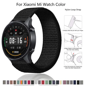 Нейлоновый Ремешок с Петлей для Xiaomi MI Watch Color 2-Полосные Наручные Ремни Спортивный Браслет для TicWatch Pro 3 GPS GTX 2021 2020 S2 E2