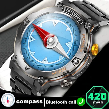 Уличный компас, умные часы AMOLED IP68, водонепроницаемые спортивные часы с GPS, фитнес-трекером, смарт-часы с Bluetooth-вызовом, умные часы для мужчин и женщин