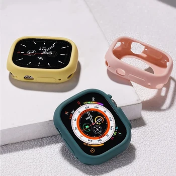 Чехол для Apple Watch Ultra 9 8 7 SE 6 5 4 Силиконовый чехол Candy для серии iWatch 38 мм 40 мм 41 мм 42 мм 44 мм 45 мм 49 мм Аксессуары