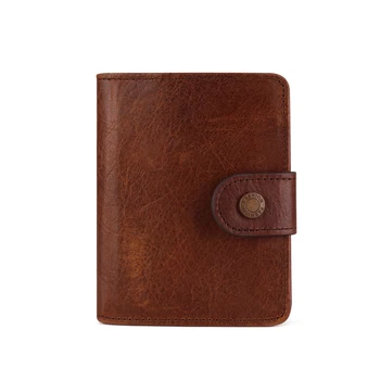 Мужской кошелек с защитой от кражи RFID, мужской кошелек с несколькими отделениями для карт, кожаный кошелек, повседневная короткая сумочка в стиле ретро, мини-кошелек