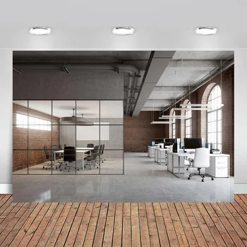Современный офисный фон для видеоконференции Простота делового интерьера офиса Фон для фотосъемки домашнего офиса Bbackdrop