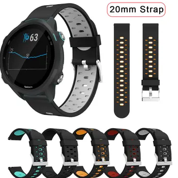 20 мм Ремешок Для Samsung Galaxy Watch Active Active2 40 мм/44 мм Браслет Силиконовый Браслет Ремешок Для Часов Garmin Forerunner 55 158