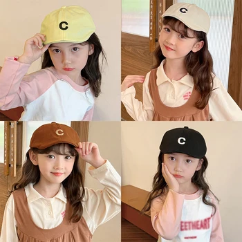 Весенне-осенняя детская шляпа, летняя кепка с утиным язычком для мальчиков и девочек, хлопковый берет с буквенной вышивкой, детские солнцезащитные шляпы