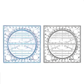 Многофункциональный Вращающийся шаблон для рисования Художественный Дизайн Архитектор-строитель Стереогеометрия Составление круга Измерительная шкала Линейка