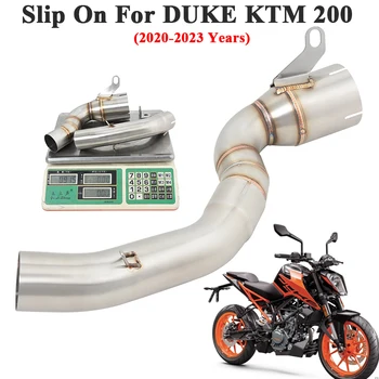 Слипоны Для DUKE KTM 200 2020 2021 2022 2023 Мотоцикла Выпускной Патрубок Среднего Звена 51 мм Глушитель Питбайк