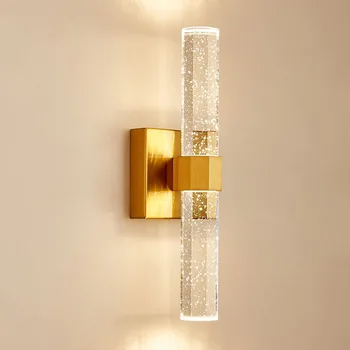 Современный минималистичный прямоугольный настенный светильник из пузырькового хрусталя, украшение гостиной, Спальни, Светодиодное внутреннее освещение для дома