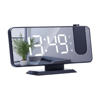 Светодиодные цифровые смарт-часы с функцией будильника, настольные декоративные часы с функцией повтора, пробуждение, черный