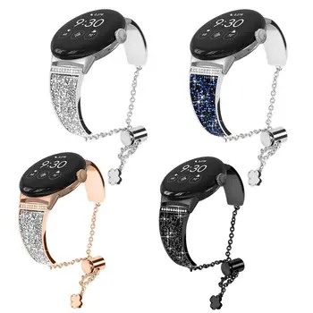 Ремешок для часов Google Pixel с металлическими ремешками с бриллиантами, сменный ремешок для умных часов, Модные Аксессуары для часов