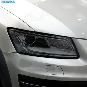 2 Шт Защитная Пленка Для Автомобильных Фар С Дымчато-Черным Оттенком, Виниловая Прозрачная Наклейка TPU Для Audi Q5 8R SQ5 2008-2017