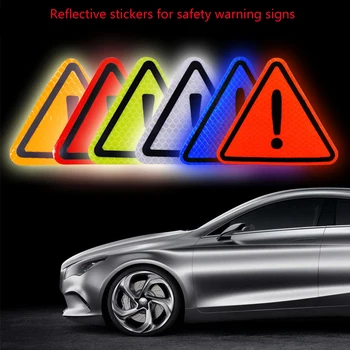 Автомобильные Светоотражающие Наклейки 110 мм Треугольные Знаки Опасности Автомобильные Наклейки Предупреждающие Знаки Безопасности Сзади Автомобиля Светоотражающие Наклейки