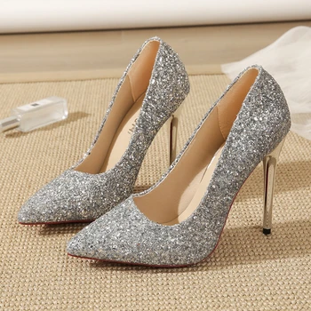 Женская обувь большого размера, размер 45, свадебные туфли, новые свадебные туфли со стразами, вечернее платье, женские туфли на шпильке 12 см, женские туфли на высоком каблуке