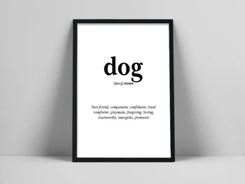 Настенный художественный принт с изображением собаки, забавный подарок любителю собак, Художественный словарь определений слов для печати