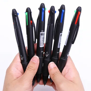 25шт Многоцветная шариковая ручка 4 в 1, разноцветные выдвижные шариковые ручки, многофункциональная ручка для письма маркером, канцелярские принадлежности