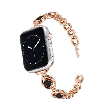 Подходит для ремешка Apple Watch iWatch поколения 3/4/5/6/7/8SE с металлическим ремешком с тремя отверстиями