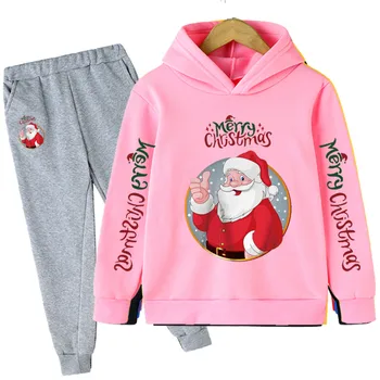 Рождественский детский многоцветный спортивный костюм с модным принтом для мальчиков и девочек, спортивная повседневная детская одежда с героями мультфильмов