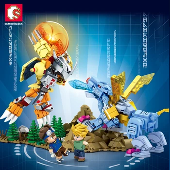 SEMBO BLOCK Digimon Adventure Аниме Блок Экшн Кукла Модель Garudamon Metal Greymon Детская Модель Головоломка Игрушка Подарок На День Рождения