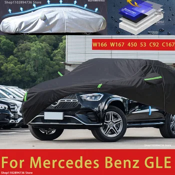 Для Mercedes benz GLE W166 W167 450 53 C92 C167 Автомобильные Чехлы Снежный Покров Солнцезащитный Козырек Водонепроницаемый Пылезащитный Внешний черный автомобильный чехол