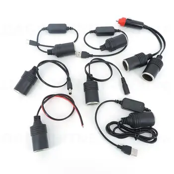 автомобильный прикуриватель USB 12 В постоянного тока от мужчины-женщины до мужчины-женщины постоянного тока 5 В тип c USB-разъем для прикуривателя с двумя разъемами для зарядки адаптер U26